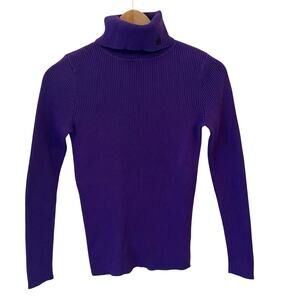 Lauren Ralph Lauren Turtleneck Sweater Women‎ XS Ribbed Purple